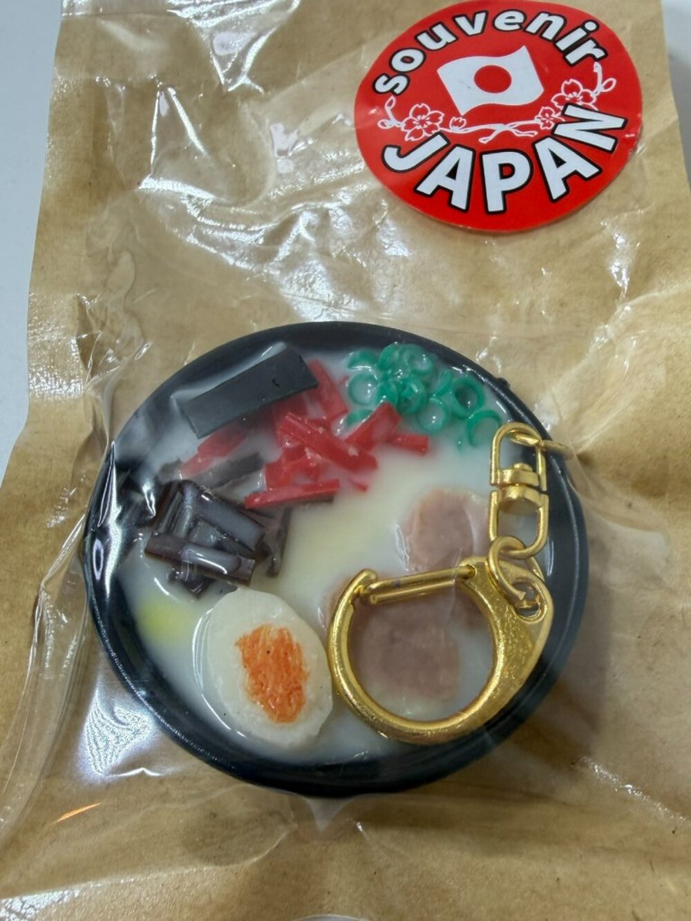 NEW Japan Food Culture Realistic Fake Food Tonkotsu Ramen Bag Charm Keychain NIP